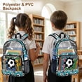 thumbnail image 4 of COEQINE Large Clear Backpack 17 Inch Transparent Bookbag for Boys Girls, Heavy Duty PVC Polyester Backpack for Work Travel, Stylish Daypack for Stadium, 3D Football Soccer Ball Blue, 4 of 7