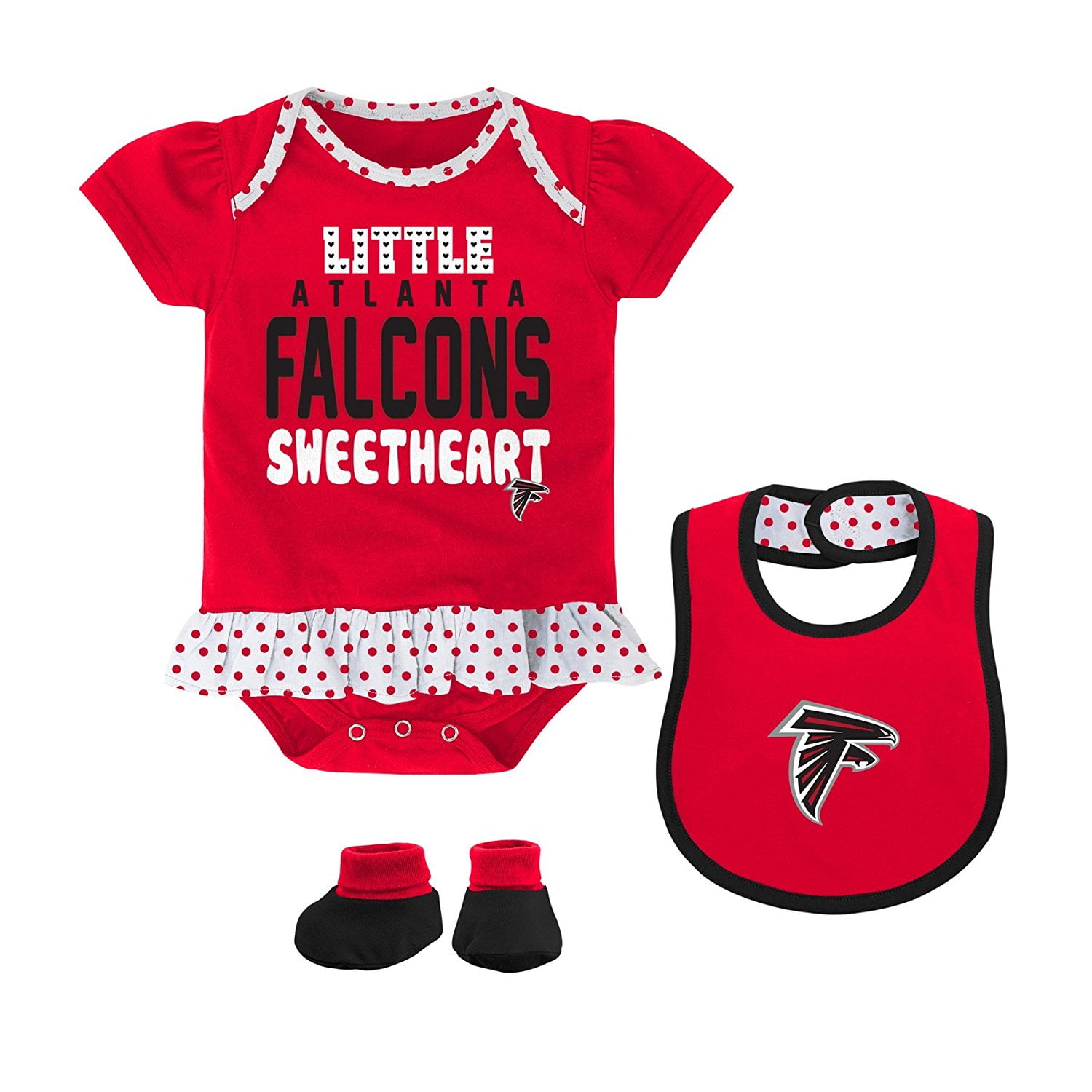 Atlanta Falcons Infant Girls "Little Sweet" 3-Piece Creeper, Bib and Booty Set by