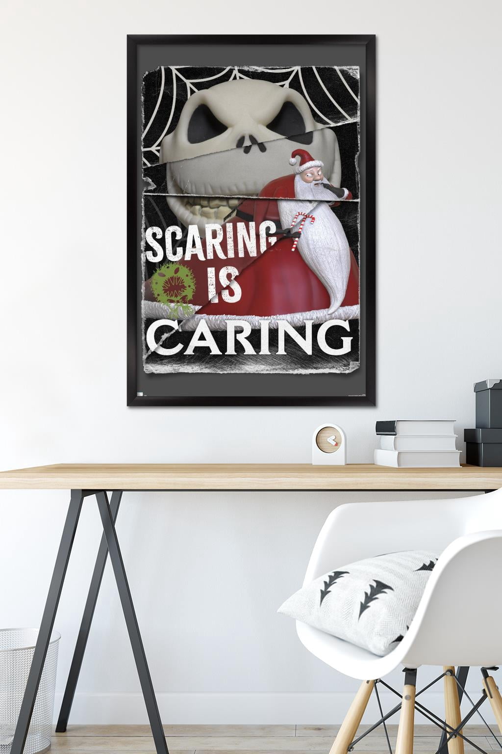 Disney Tim Burton's The Nightmare Before Christmas - Distorted Caring Wall Poster, 22.375" x 34" Framed