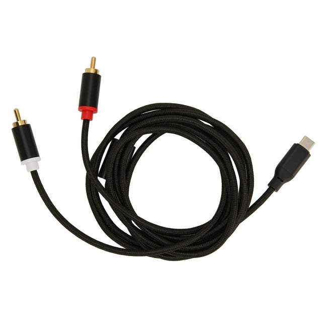 Cable macho tipo C a 2RCA estéreo HiFi Cable adaptador de sonido chapado en oro para teléfono tableta altavoz de Radio para coche 1m