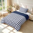 thumbnail image 2 of Manfei Vintage Grid Twin Comforter Sets,Modern Check Bedding Set,Navy,Navy Blue Reversible,2-Piece,1 Comforter and 1 Pillowcase,2-Piece,1 Comforter and 1 Pillowcase, 2 of 7