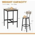 thumbnail image 2 of 3-Piece Dining Table and Chairs Set for Kitchen, Square Bar Table and PU Stools Set for 2, Counter Height Coffee Table Set for Small Spaces Apartment, Grey, 2 of 9