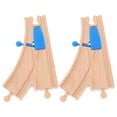 thumbnail image 1 of 2pcs Wooden Train Track Intersections Switch Track Accessories Toy Train Set Compatible With Major Brands Educational And Fun For Kids, 1 of 9