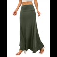 thumbnail image 1 of Faldas Casuales de Media Pierna para Mujer, Elásticas, Ultrasuaves, Holgadas, de Talle Alto y para Estar en Casa. Verde S, 1 of 7