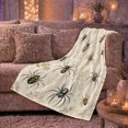 thumbnail image 6 of Realistic Spiders with Dried Leaves and Botanical Stems, Natural Curiosity Spider Style for Nature Lovers, Cozy Flannel Blanket for Reading Nook and Bedroom, Halloween Gift, Home Decor, 6 of 9