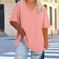 thumbnail image 6 of Otvok Ladies Shirts Women's Plus Size Tops V Neck Short Sleeve T-Shirts Summer Tees Casual Loose Fit Tunic Tops, 6 of 6