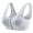Gray, variant on Front Clasp Bras for Women Daisy Bras for Older Women No Underwire Adjustable Straps Wireless Bra Snap Closing Bra Full Coverage Padded Bras Lift Bra Adaptive Bras Army Green XL