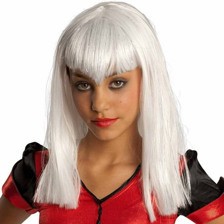 Glitter Vamp White Wig Child Halloween Accessory