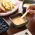 thumbnail image 6 of vancasso Stern, Green 4-Piece Saucer Dish Set, Porcelain Snack Bowl, Square, 6 of 7