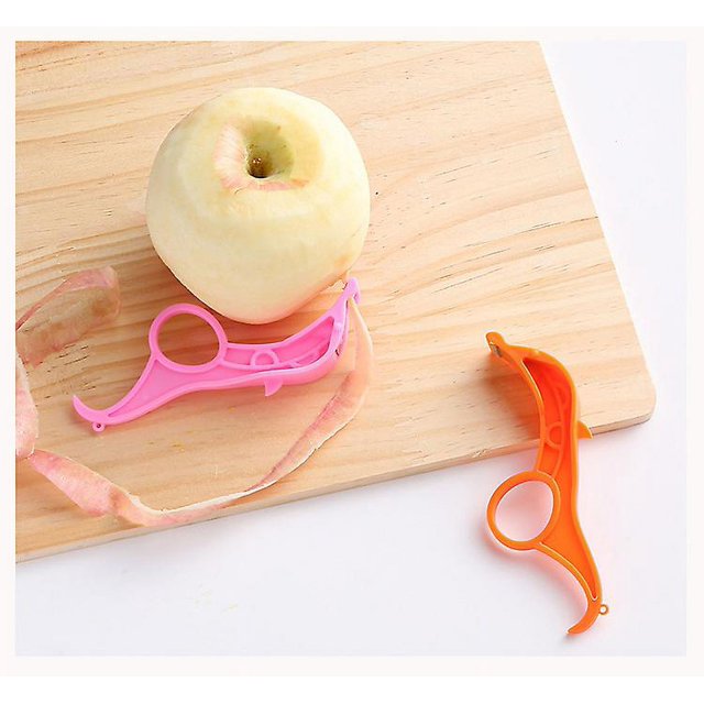 Naranja 4 Uds pelador de frutas y manzanas pelador de verduras de acero inoxidable pelador de anillo portátil pelador manual pelador de patatas naranja herramienta de cocina