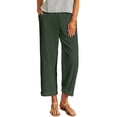 thumbnail image 2 of Mifsaly Business Casual Pants for Women Wide Leg Linen Capri Pant Comfortable Relaxed Summer Cropped Trousers with Pockets M, 2 of 9