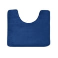 thumbnail image 1 of Clara Clark Bath Mat Bathroom Rug - Absorbent Memory Foam Bath Rugs - Non-Slip, Thick, Cozy Velvet Feel Microfiber Bathrug, Plush Shower, Toilet- Floor Bathmats Carpet - Blue - Contour Size 24"x20", 1 of 5
