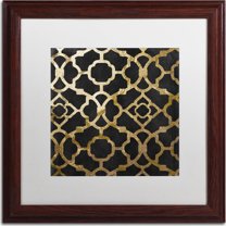 Trademark Fine Art "Moroccan Gold IV" Canvas Art by Color Bakery, White Matte, Wood Frame