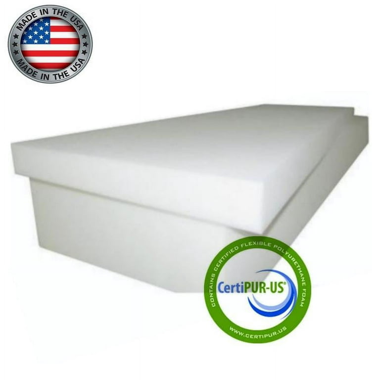 AK Trading Co. White Upholstery Sheet Foam Padding CertiPUR-US Certified (Seat Replacement, Foam Cushion, Upholstery Sheet) - (3 H x 36 W x 72 L)