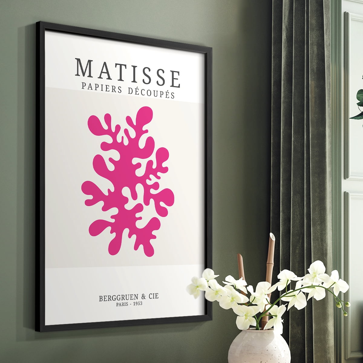 Matisse CDXXIX in Black Solid Wood Framed Print No Nail Hanging