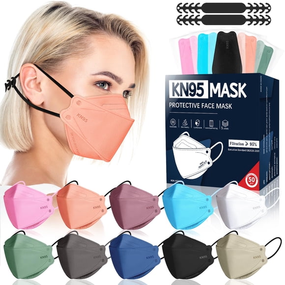 Mascarillas faciales desechables FENFEN KN95, paquete de 50 para adultos y mujeres