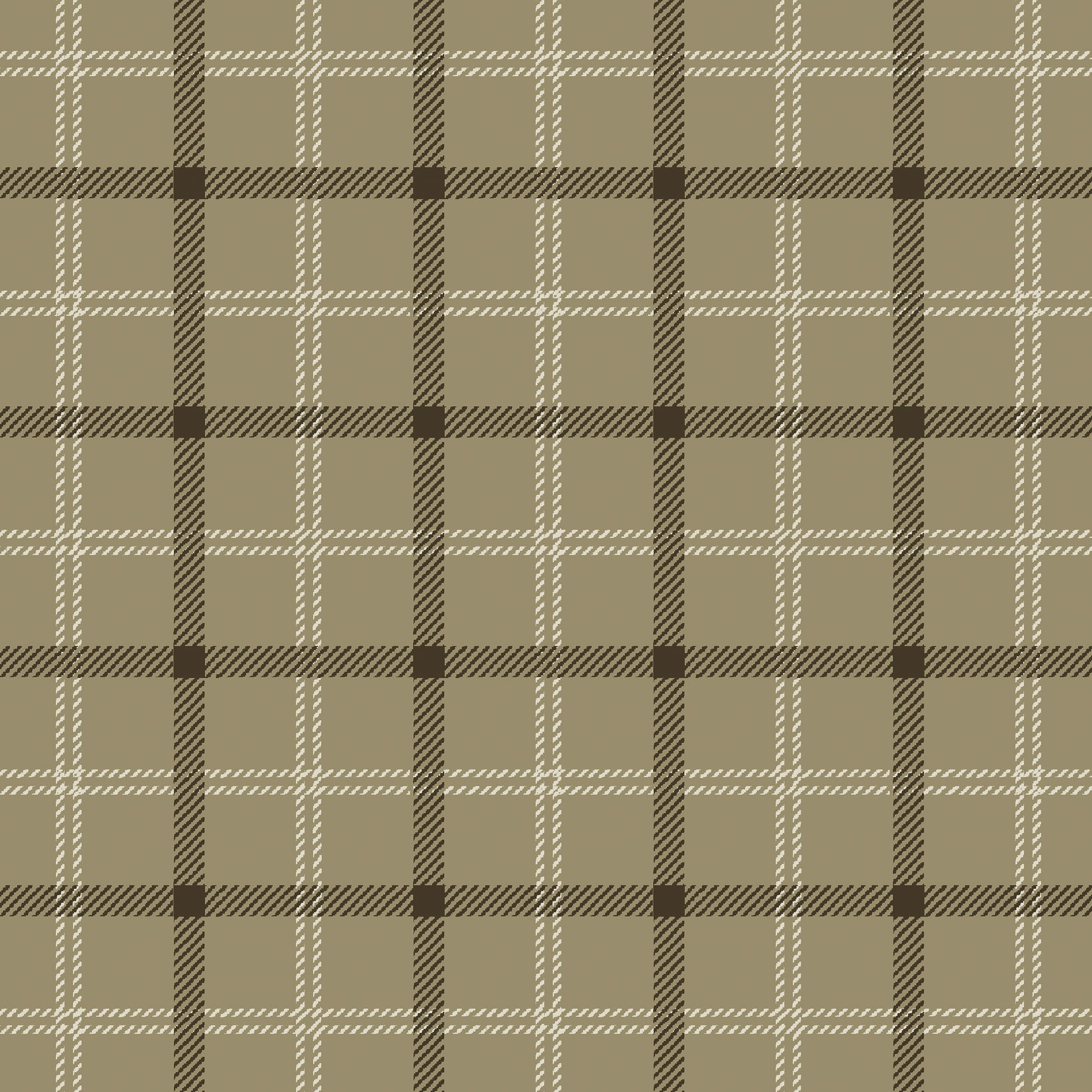 NICETOWN 100% Blackout Rustic Grid Pattern Linen Room Darkening Plaid Farmhouse Grommet Noise Reducing Window Curtains for Living Room, 2 Panels, Linen, W52 x L96
