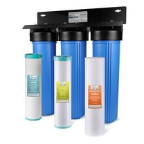 iSpring Whole House Water Filter System, Reduces Sediment, Iron, Hydrogen Sulfide, PFAS, Lead, Chlorine, Chloramine, Manganese, 3-Stage Whole House Water Filtration System, Model: WGB32B-MKS