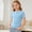 Blue, variant on Cethrio Girls T Shirts Size 14, School Knitted Crew Neck Short Sleeve Kids Summer Tees Tops Pink Size 14