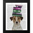 thumbnail image 2 of Fab Funky 12x14 Black Modern Framed Museum Art Print Titled - Jack Russell and Books, 2 of 5