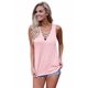 thumbnail image 2 of Camiseta Sin Mangas Con Cuello En V Chaleco Con Cordones Mujer Camiseta Sin Mangas De Color Sólido, Rosa, S Noticed AP001796-11, 2 of 6