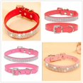 Bling Rhinestone PU Leather Crystal Diamond Puppy Collar Pet Dog