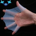 thumbnail image 2 of 1 Pair Webbed Gloves Finger Swimming Diving Fins Swim Flippers Hand Paddle (L), 2 of 6