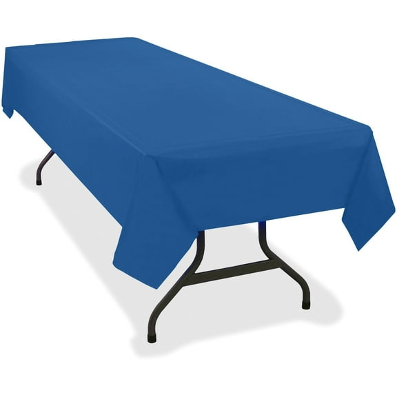 Table Set Rectangular Table Cover, Heavyweight Plastic, 54" X 108", Blue, 6/pack | Bundle of 5 Packs