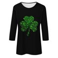 thumbnail image 4 of hotojiny St. Patrick's Day Shirt for Women Cute Print Plus Size Summer Tops Lightweight Crew Neck 3/4 Sleeve Work Party Tee Shirt, 4 of 4