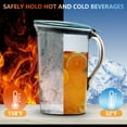 thumbnail image 3 of Mirdinner Plastic Water Pitcher with Lid, Fridge Door Reusable Clear Plastic Water Pitcher Perfect for Making Tea Juice Cold Drink, Large Capacity Water Jug Teapot 71 oz and 4 Cups, BPA Free, 3 of 6