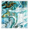 thumbnail image 2 of Abstract Turquoise Blue Marble Shower Curtain,Cute Sage Green Bath Curtain, Modern Ink Art Decor Bathroom Accessories Jade Gold Elegant Texture Luxury Bathroom Curtain Liner Set Hooks, 2 of 5