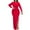Red, variant on Women's Long Sleeve Cocktail Dresses Sheer Mesh Panel Gown Round Neck Pleated Maxi Dress with Belt Elegant Formal Red