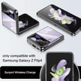 thumbnail image 4 of Compatible with Samsung Galaxy Z Flip4 Transparent Ultra Slim Thin Shockproof Protective Cell Phone Basic Case Anti-Yellowing Electroplating Shock-Absorbing Semi-Auto Cover with Hinge Protection-Black, 4 of 16