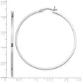 thumbnail image 4 of Sterling Silver Rhodium-Plated 1.5X50mm Hoop Earrings (50 X 50) Made In India qe8104, 4 of 5