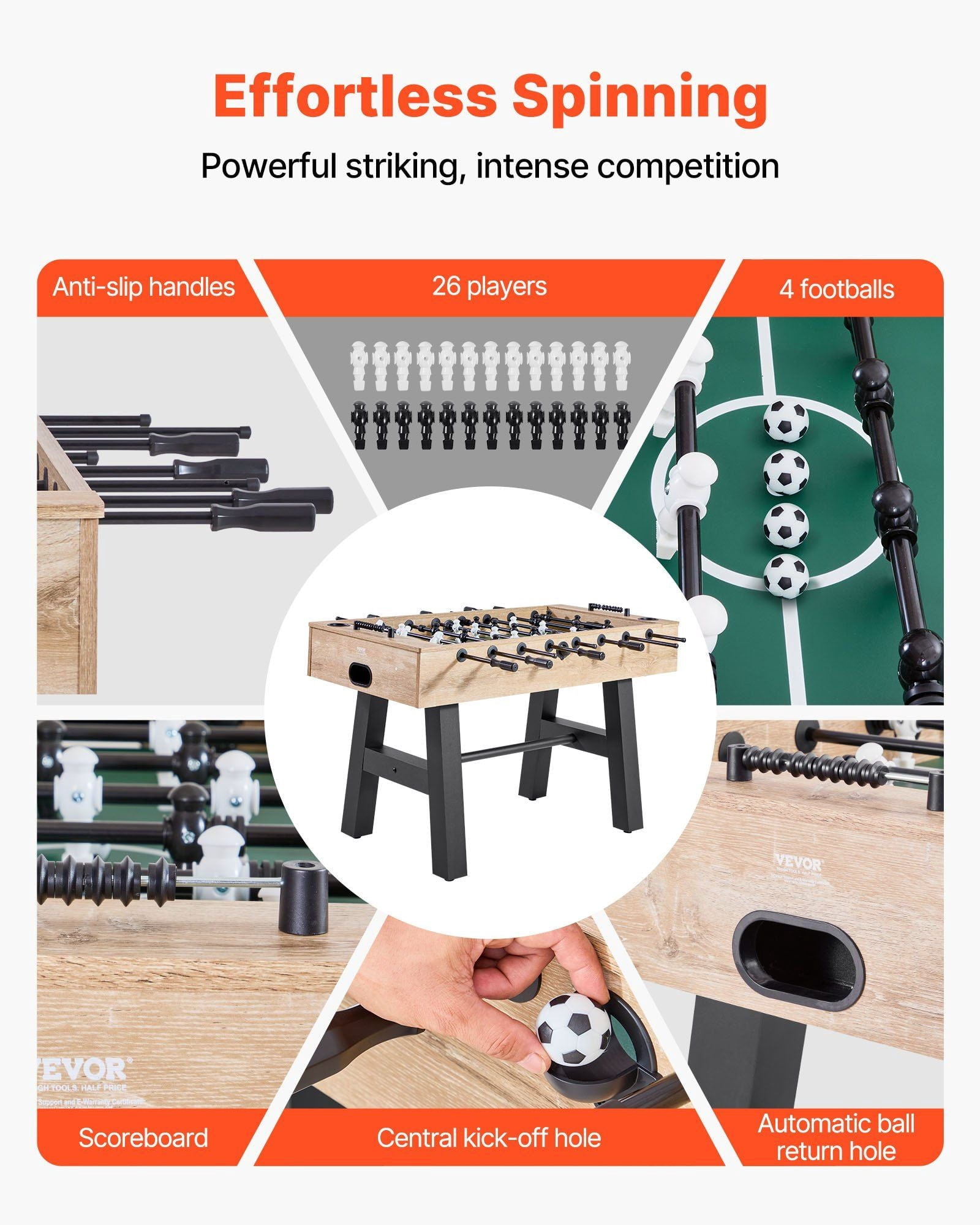55 inch Foosball Soccer Game Table Standard Size Indoor Table for Home Game Room