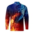 thumbnail image 2 of Camisas Para Hombre Manga Larga De AlgodóN Camiseta de manga larga con estampado 3D digital y cuello con botones sueltos para hombre junto al mar para ocio (Blue, XXL), 2 of 4