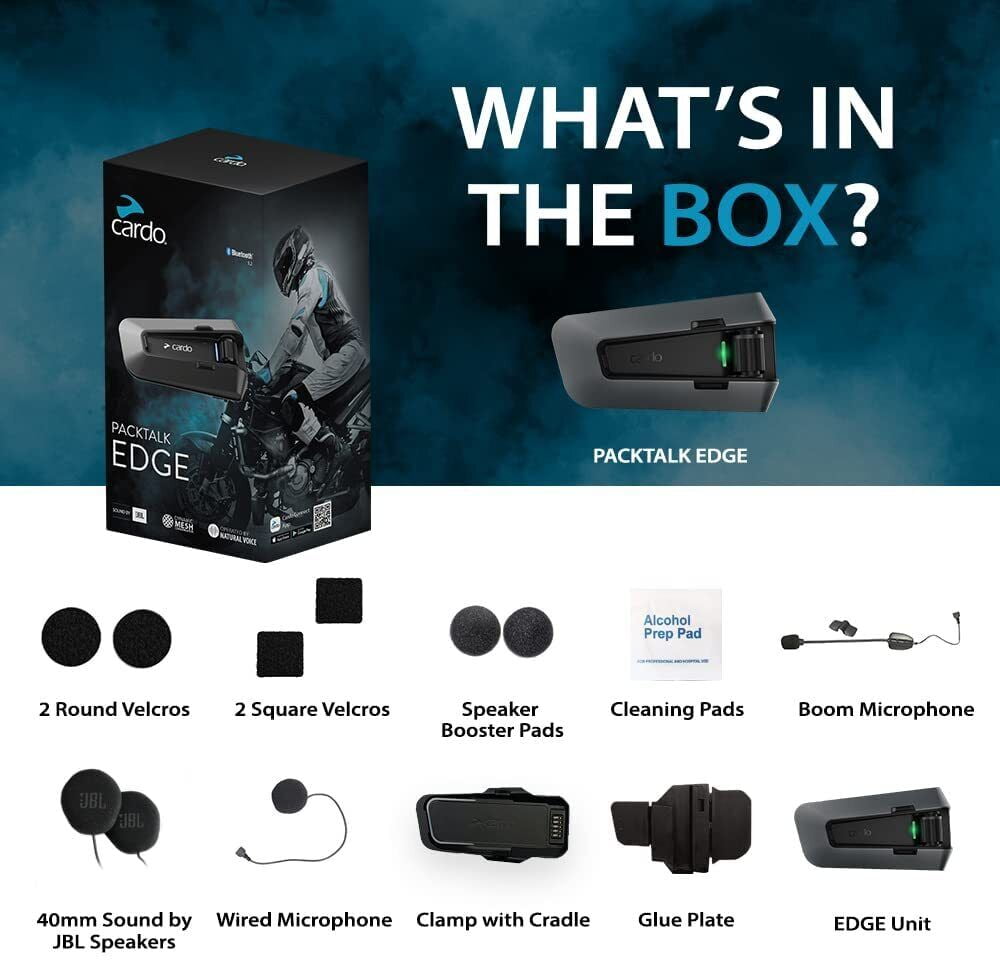 Cardo PACKTALK Edge Motorcycle Bluetooth Communication System Headset  Intercom - Single Pack - Walmart.com