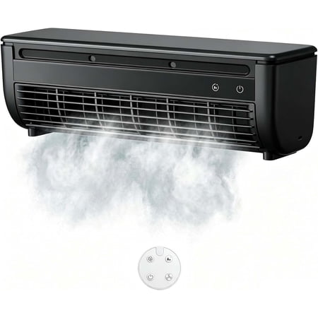 Small Portable Air Conditioner Fan, Wall Mount Air Conditioner No Drilling Ductless Mini Split AC Alternative, 6000mAh Battery Ice Mist Cooler for RV Garage Bedroom Indoor(Black)