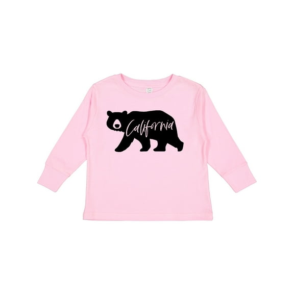 Inktastic California Black Bear Silhouette Boys or Girls Long Sleeve Toddler T-Shirt
