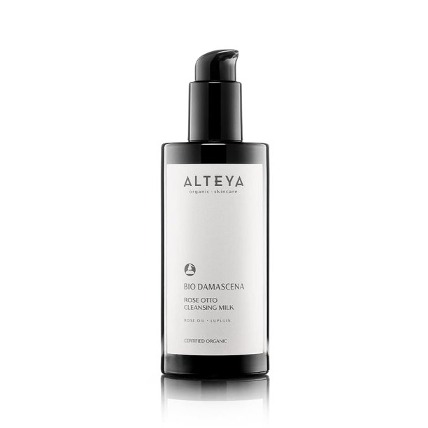 Alteya Organics Leche limpiadora Cuidado de la piel orgánico 6.8 Fl Oz/200 ml Bio Damascena Limpiador facial galardonado con aceite de rosa búlgara orgánico Purificante Equilibrio e hidratación