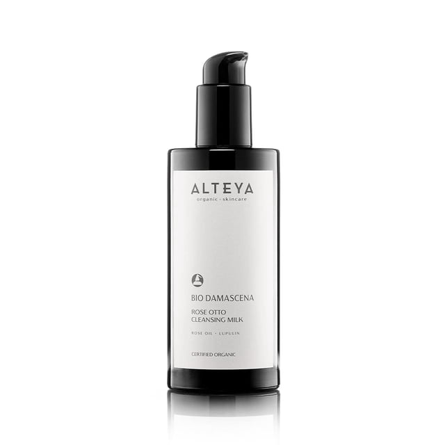 Alteya Organics Leche limpiadora Cuidado de la piel orgánico 6.8 Fl Oz/200 ml Bio Damascena Limpiador facial galardonado con aceite de rosa búlgara orgánico Purificante Equilibrio e hidratación