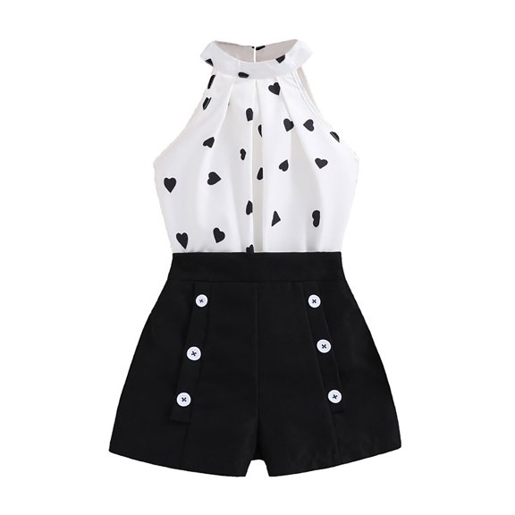 Bearichfupo Toddler Girls Summer Sleeveless Floral Prints Tops And Shorts 2PCS Outfits Clothes Set For Children Clothes,Girls' Short Sets Sizes 9-10 Years