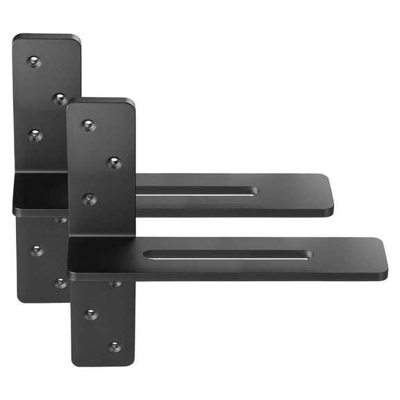 KFFKFF T Shelf Brackets 2 Pcs, 200 lbs/90 kg Load Capacity, 12x2.89x12 in / 304.8x73.5x304.8 mm, Durable Steel Brackets for Shelves and Countertops, Floating Support Hardware with Screws