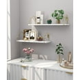 Afuly White Floating Shelves Wall Shelf, Wood Shelf with Golden Heart