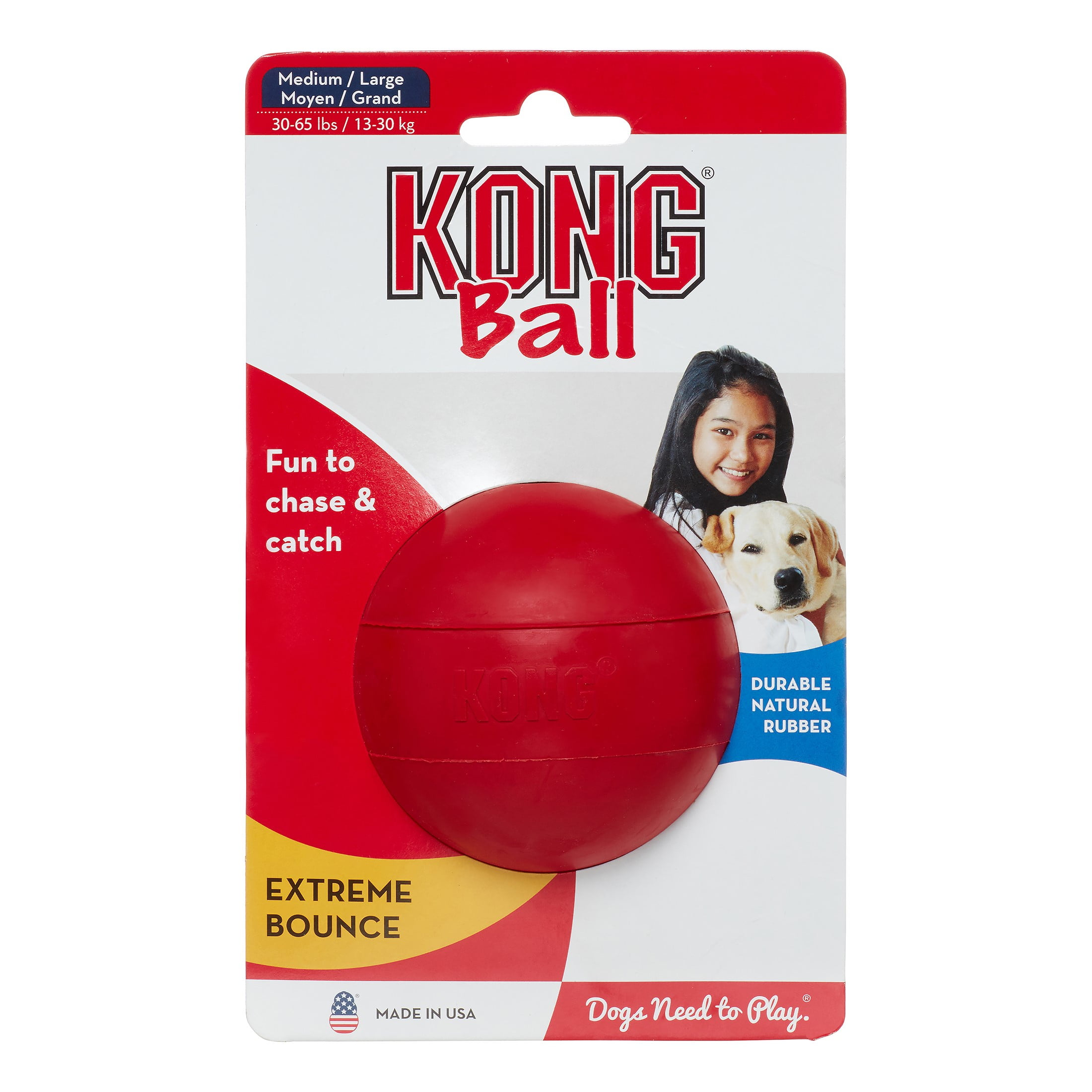 KONG Rubber Dog Ball Large Red 