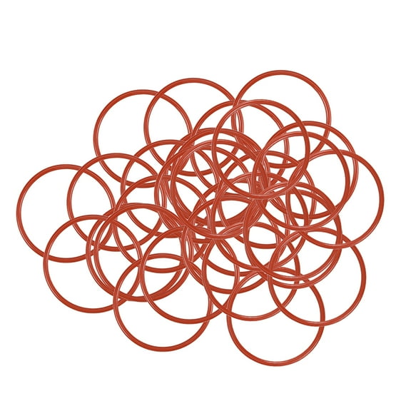 Uxcell Silicone O-Rings 26mm OD, 23mm Inner Diameter, 1.5mm Width, Seal Gasket Red 30pcs