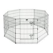 Puppy Playpen – Foldable Metal Exercise Enclosure – Eight 24x30-Inch Panels – Indoor/Outdoor Pen with Gate for Dogs, Cats or Small Animals by Petmaker