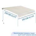 thumbnail image 5 of 9.7' × 8.2' Retractable Awning Patio Outdoor Sunshade Shelter UV Protection Waterproof, Beige, 5 of 6
