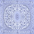 thumbnail image 1 of Ahgly Company Machine Washable Indoor Square Medallion Blue Traditional Area Rugs, 8' Square, 1 of 4