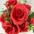 thumbnail image 2 of Ukeler Rose Flowers Red Artificial Silk Rose Flowers Bouquet for Home Decoration Party Festival Wedding Decor, 2 Bunches, 2 of 6